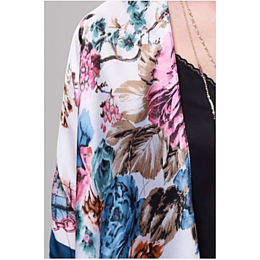 Satin Gypsy Cardi Kimono Coverup Wrap One Size - Picture 3 of 5